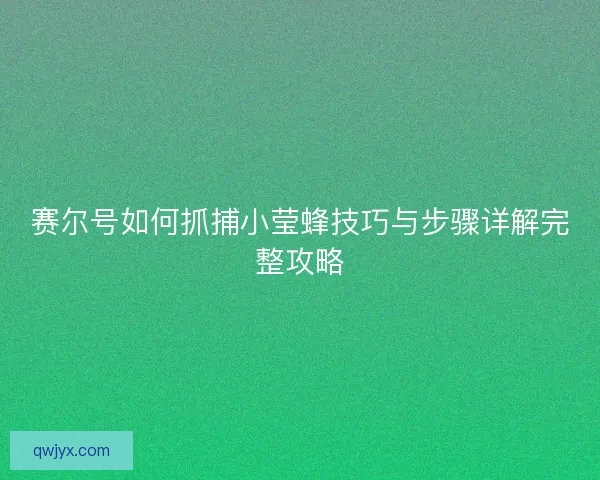 赛尔号如何抓捕小莹蜂技巧与步骤详解完整攻略